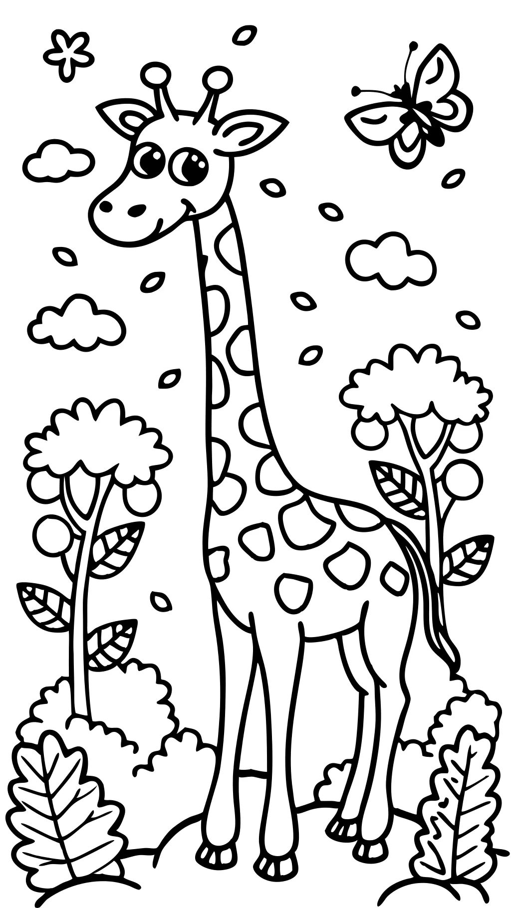 page de couleur girafe